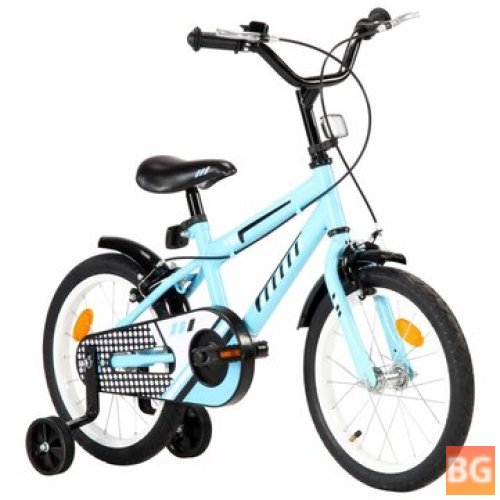 Kids Bike with Front Carrier - Black and Blue