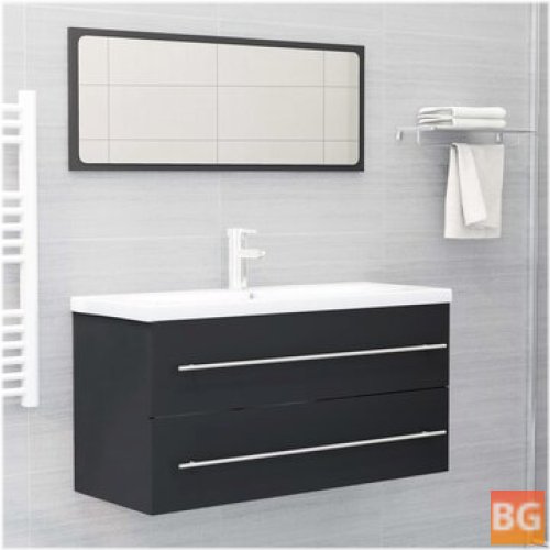 Gray Bathroom Furniture Set with Chipboard