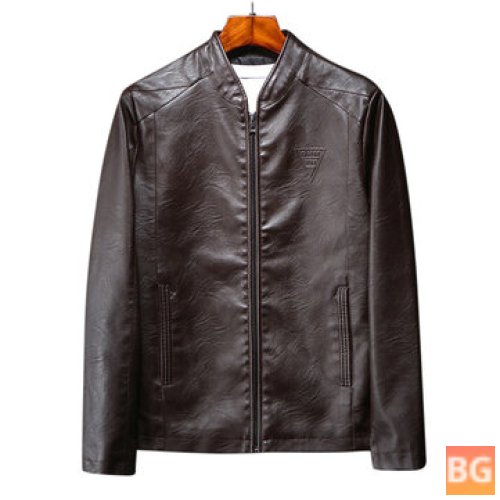 Long Sleeve Business Leather Jacket for Men