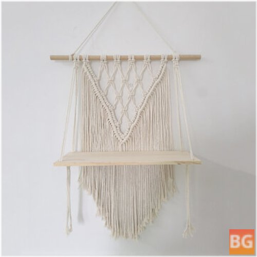Hanging Art Home Storage Decor - Cotton Wall Tapestry Woven Macrame