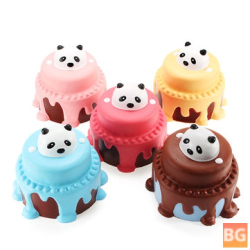 Squishy Panda Cake 12cm Slow Rising with Packaging Collection - Soft Squeeze Toy