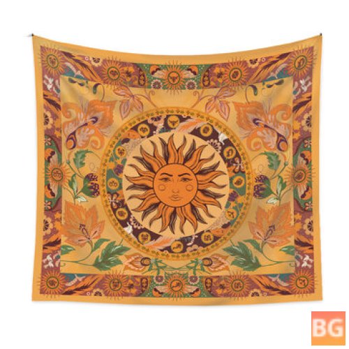 Retro Sun Tapestry - Vibrant Polyester Wall Decor