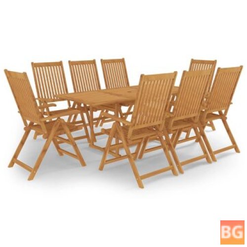 Set of 9 Teak Dining Chairs with Arms and Legs