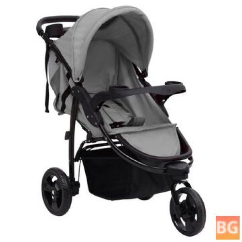 VidaXL 3-wheel Baby Stroller - Steel Luxury Stroller Cart Portable Pushchair Carrier