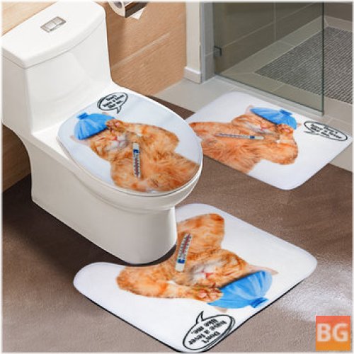 Bathroom Mats with thermometer and toilet seat covers