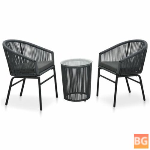 Bistro Set with Rattan Cushions