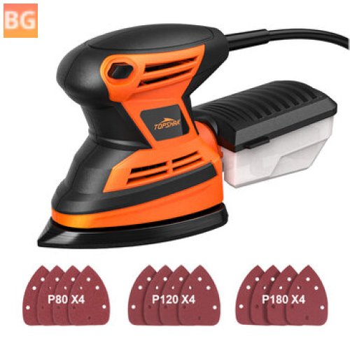 TOPSHAK TS-SD3 200W Mouse Detail Sander - Small Sander with 12Pcs Sandpapers Collection Box