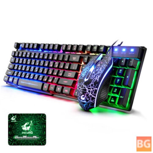 ZIYOULANG T5 Gaming Keyboard and Mouse Set with Backlit Keys and Optical Mouse