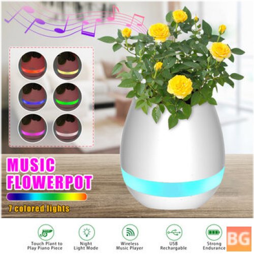 Smart Music Flower Pot LED Lamp with Bluetooth