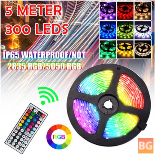 Waterproof RGB LED Strip Light Kit with Remote and Power Adapter