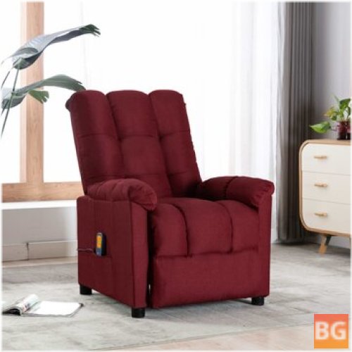 Wine Red Fabric Recliner