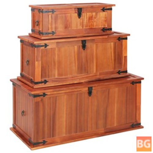 Acacia Wood Storage Set