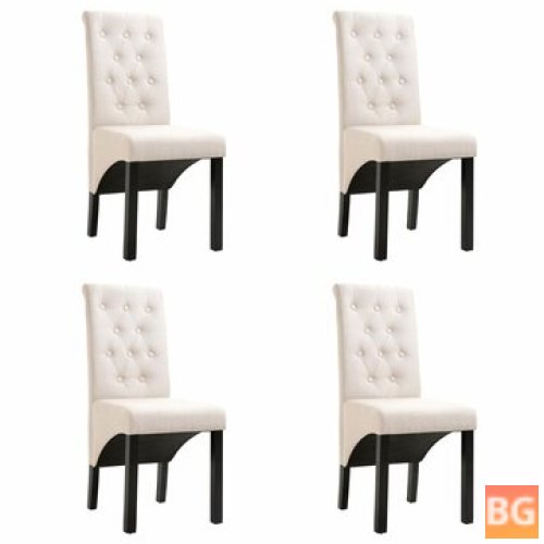 4-Piece Fabric Chair Set with Cream Fabric