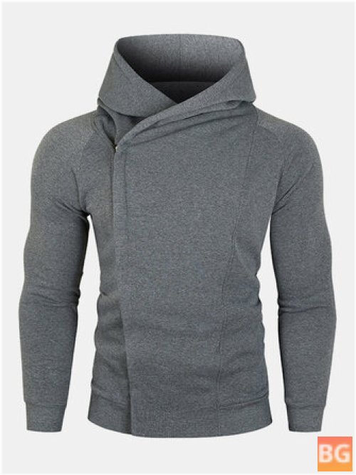 Sport Hooded Sweatshirt with Solid Zipper