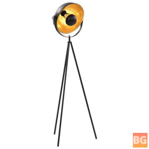 Vintage Floor Lamp - Black and Gold, 134cm Height (Bulb not included)