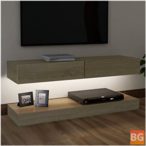 TV Cabinet with LED Lights - Sonoma Oak 47.2