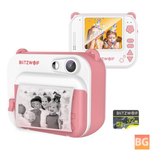 2048x1080 Photo Printer with Camera and Thermal Print Head for Children