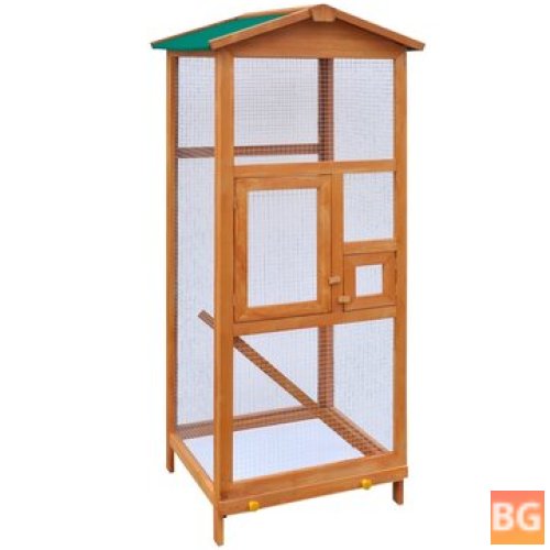 vidaXL Outdoor Bird Cage and Pet Home with Fence