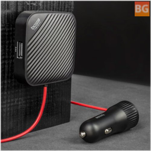 BCASE 36W SHARE-4-Port Passenger Car Charger - Fast Charging with 2 USB Ports 1.5M Cable