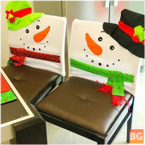 Christmas Snowman Chair Cover - Home Party Decorations