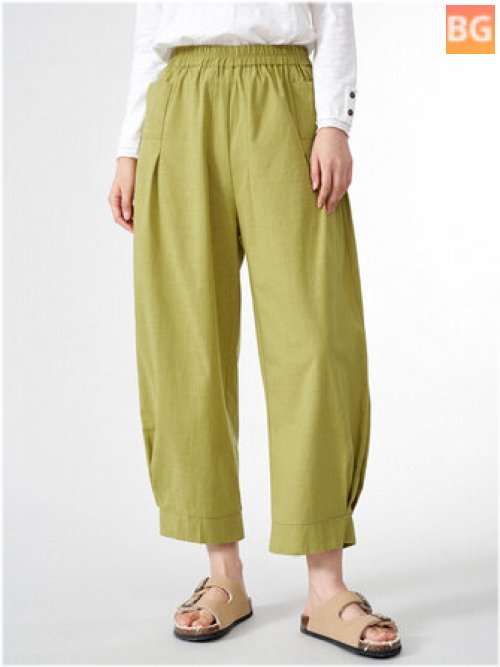 Women's Solid Waist-Length Pants