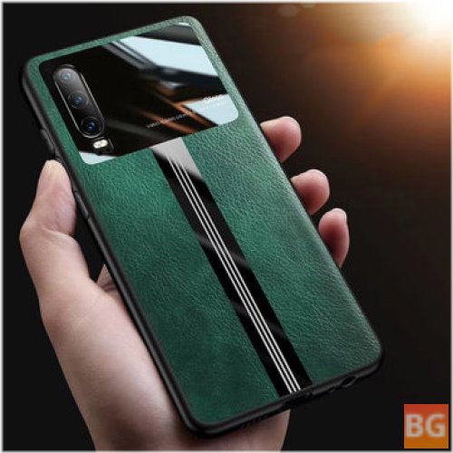 For Xiaomi Redmi Note 8 Pro - Luxury Business PU Leather Mirror Glass Shockproof Protective Case