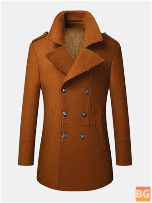 Woolen Lapel Coat - Men's UK Style