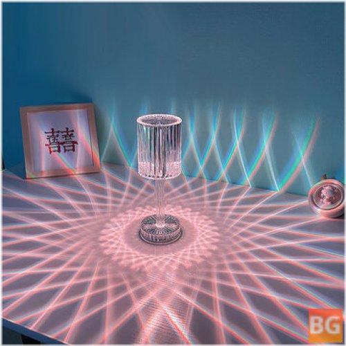 LED Crystal Projection Desk Lamp - Restaurants Bar Bedside Decoration