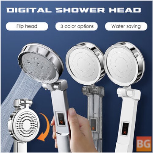 Shower Head with 3-Level Temperature Display - Handheld