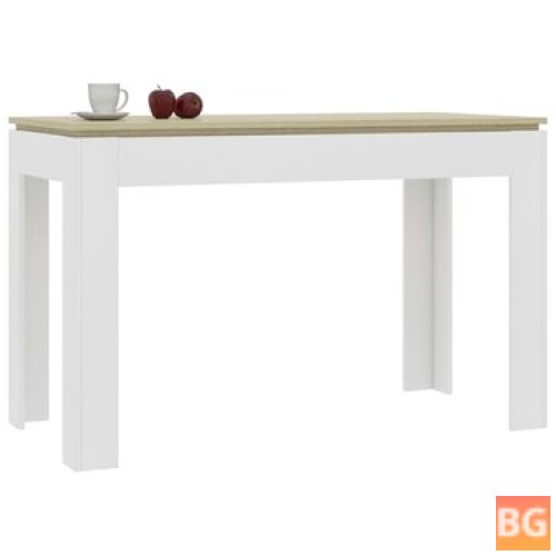 Dining Table - White and Sonoma Oak 47.2