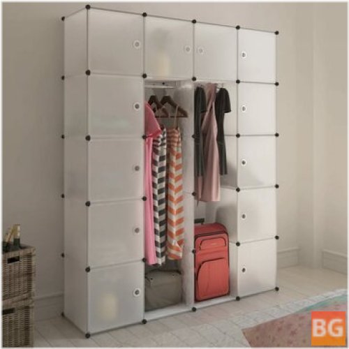 Cabinet with 14 compartments, white, 37 x 146 x 180.5 cm