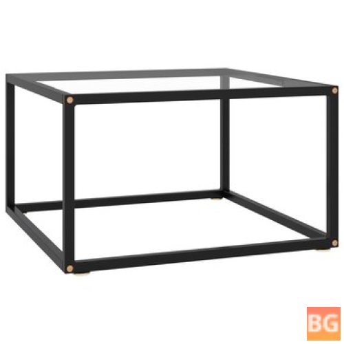 Table with Glass Top and Black Base - 23.6