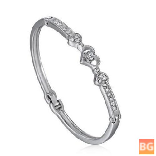Crystal Heart Bracelet for Women