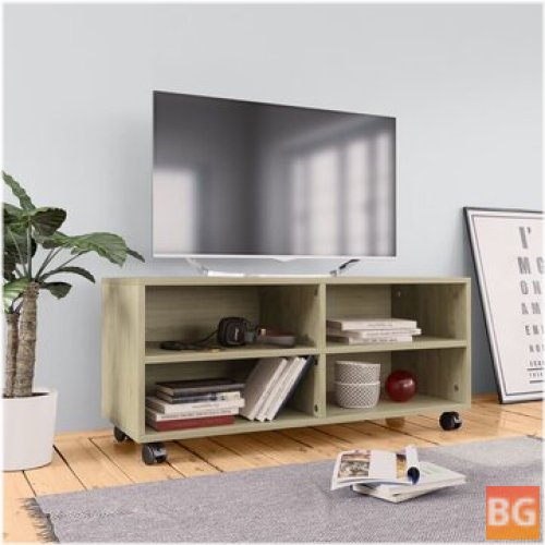 TV Cabinet with Castors -Oak 35.4