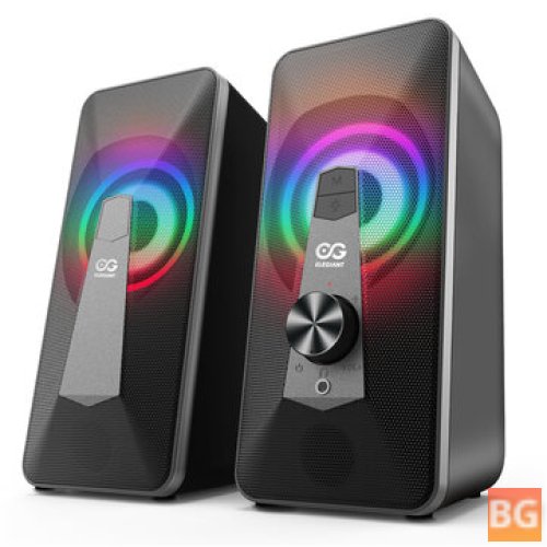 ELEGIANT SR300 Plus Computer Speakers - 10W Super Stereo Sound RGB Light Aux -Dual Speakers
