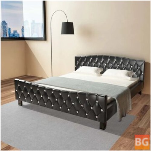 Bed with Memory Foam Mattress for Adults - Black
