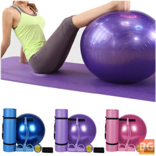 Yoga Ball and Yoga Mat Pad - Set