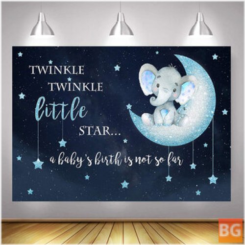 Baby Shower Background with Blue Elephant
