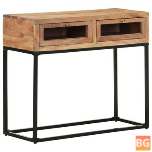 Solid Acacia Wood Console Table - 35.4''x13.8'';x29.9