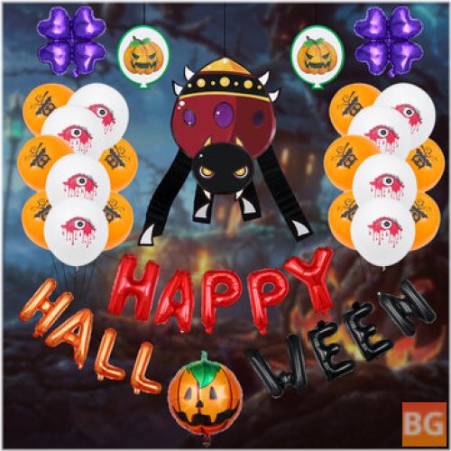 Halloween Balloon - Spider Ghost Bat Balloon - Ghost Festival - Happy Halloween Letter Decoration Ball