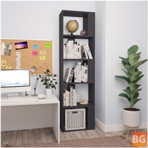 Chic Book Cabinet/Room Divider Gray 17.7