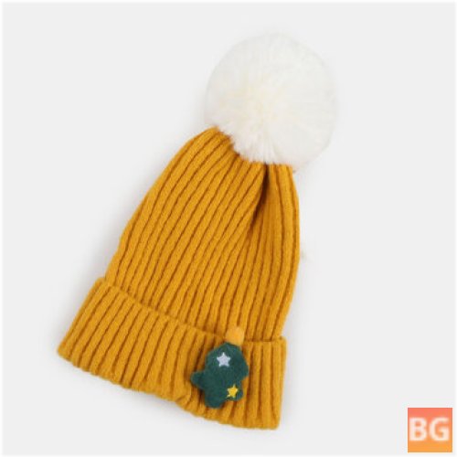 Christmas Woolen Thicken Beanie for Women - With a Plush Ball