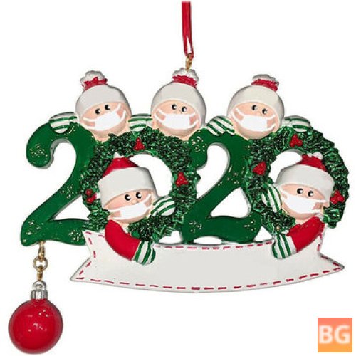 Personalized Christmas Tree - Ornament - Family Members - with Mask Gift