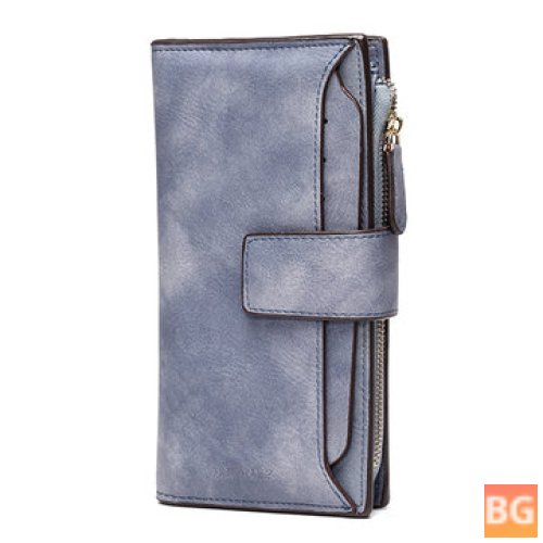 Women's Matte Wallet Hasp with Card Holder and Coin Bags