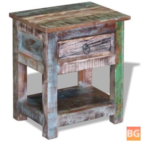Solid Wood Side Table with 1 Drawer
