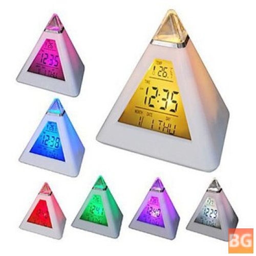 Digital LED Alarm Clock with Calendar - 7 Colors