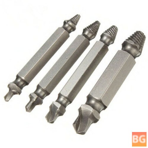Drillpro 4PCS Double Side Damaged Screw Extractor - Out Remover Bolt Stud Tool