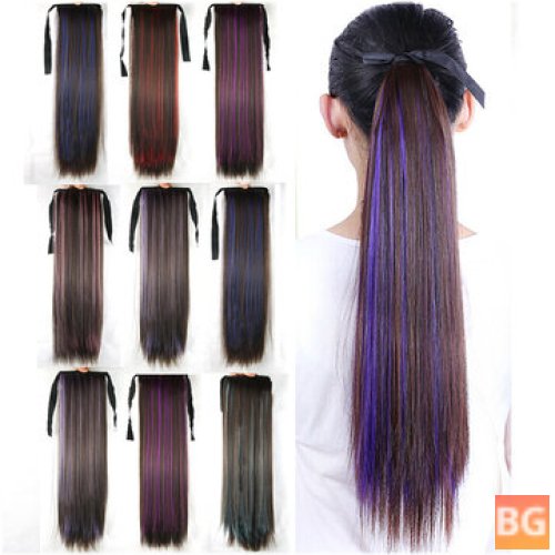 Long Ponytail Colored Wig with Gradient