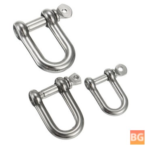 M4/M5/M6 D-Shackle with Screw Pin 304 Stainless Steel U-shape Bracelet Shackle