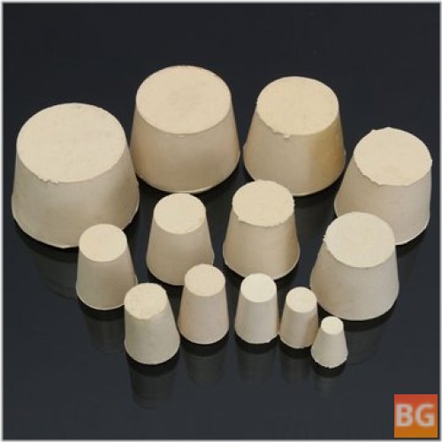 Solid White Taped Rubber Stopper Plug - Laboratory Seal Ring Apparatus